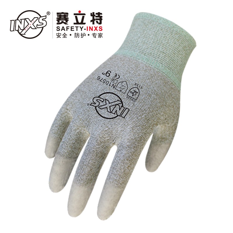 赛立特N10576-10碳丝PU涂指防静电手套图片3