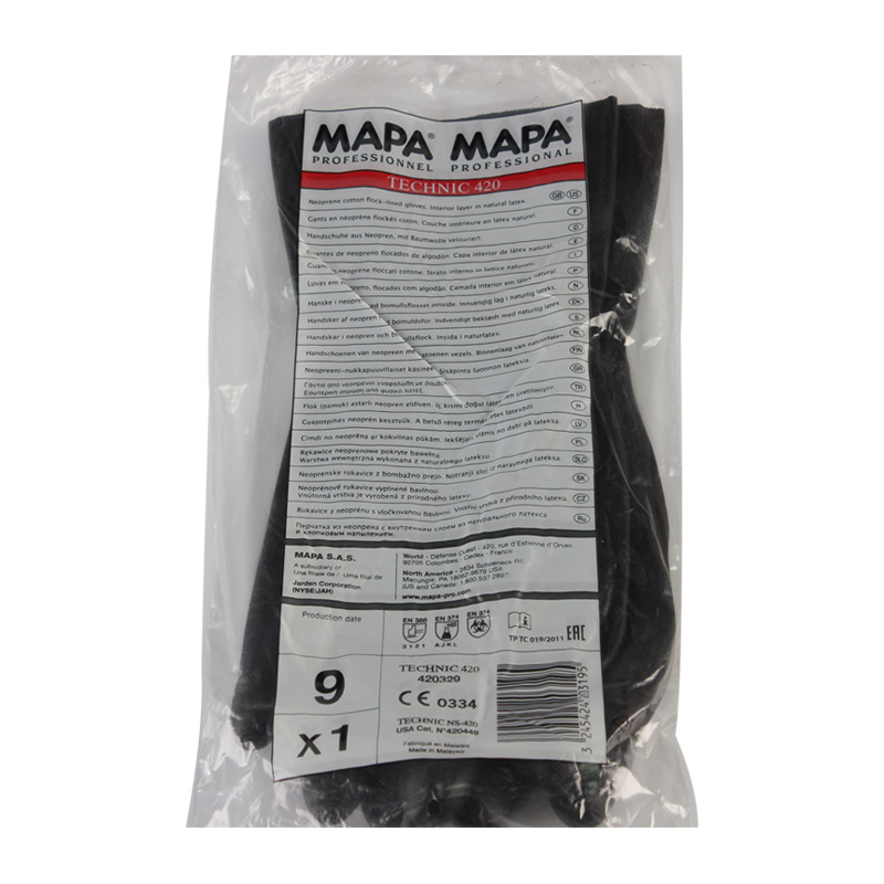 MAPA Technic420-6氯丁橡胶植绒防化手套图片2