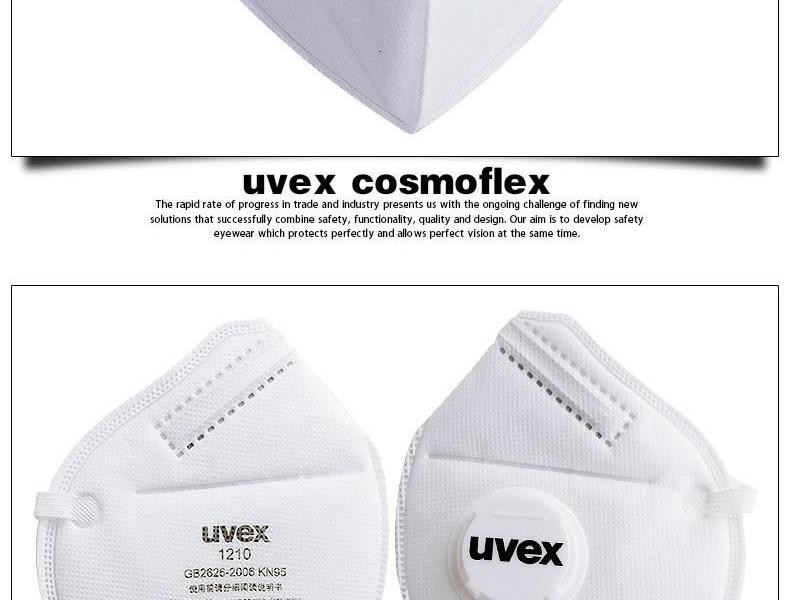 UVEX优唯斯8721210折叠式带阀KN95防尘口罩图片4